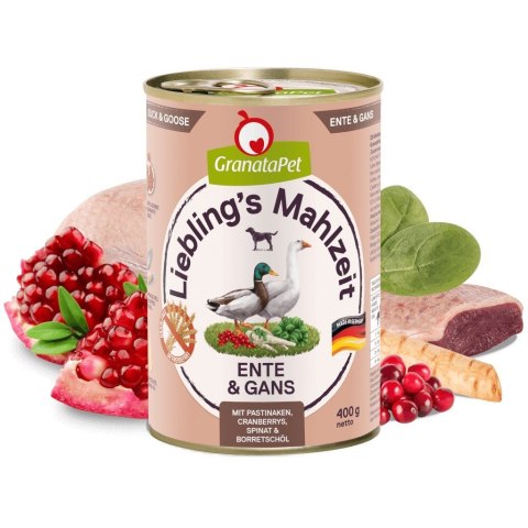 Fox4Pets GranataPet Liebling´s Mahlzeit kaczka i gęś mokra karma dla psa 800g Fox4Pets GranataPet Liebling´s Mahlzeit kaczka i gęś mokra karma dla psa 800g