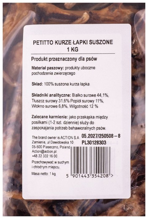 PETITTO PETITTO Kurze łapki suszone przysmak dla psa 1kg