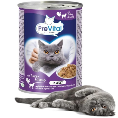 PREVITAL PREVITAL - Z jagnięciną i indykiem w galaretce - Pełnoporcjowa karma dla dorosłych kotów - 0.415g PREVITAL PREVITAL - Z jagnięciną i indykiem w galaretce - Pełnoporcjowa karma dla dorosłych kotów - 0.415g