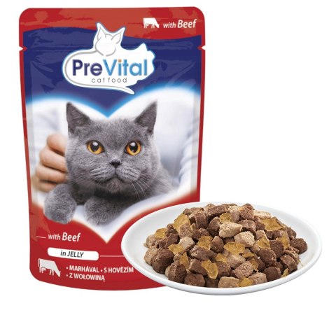 PREVITAL PREVITAL wołowina w galaretce dla kotów 100g PREVITAL PREVITAL wołowina w galaretce dla kotów 100g