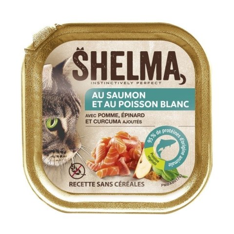 SHELMA SHELMA Alucup - pełnoporcjowa bezzbożowa karma dla dorosłych kotów. Z łososiem i białą rybą 100g SHELMA SHELMA Alucup - pełnoporcjowa bezzbożowa karma dla dorosłych kotów. Z łososiem i białą rybą 100g