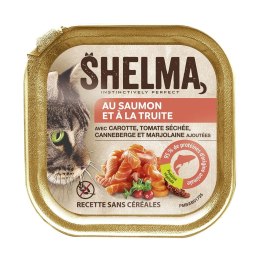 SHELMA SHELMA Alucup - pełnoporcjowa bezzbożowa karma dla dorosłych kotów. Z łososiem i pstrągiem 100g