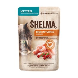 SHELMA SHELMA saszetki dla kociąt. Z indykiem i łososiem 4x85g