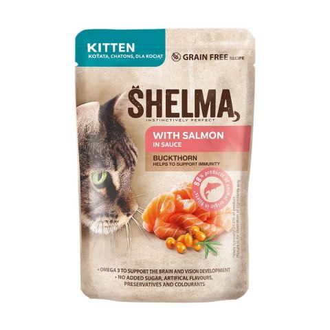 SHELMA SHELMA saszetki dla kociąt. Z indykiem i łososiem 4x85g SHELMA SHELMA saszetki dla kociąt. Z indykiem i łososiem 4x85g