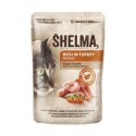 SHELMA SHELMA saszetki - pełnoporcjowa bezzbożowa karma dla dorosłych kotów. Z kurczakiem, wołowiną, kaczką i indykiem 4x85g