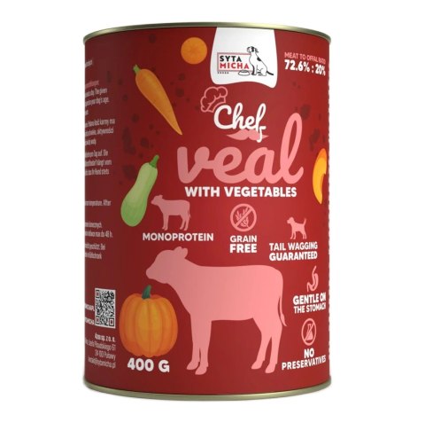 SYTA MICHA SYTA MICHA Chef cielęcina z warzywami mokra karma dla psa 400g