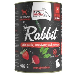SYTA MICHA SYTA MICHA królik z brukwią i truskawką mokra karma dla psa 400g