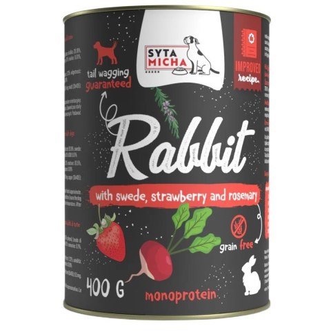 SYTA MICHA SYTA MICHA królik z brukwią i truskawką mokra karma dla psa 400g SYTA MICHA SYTA MICHA królik z brukwią i truskawką mokra karma dla psa 400g
