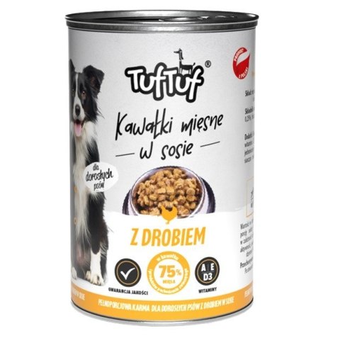 TufTuf Tuf Tuf Puszka kawałki mięsne z drobiem dla psa 1250g