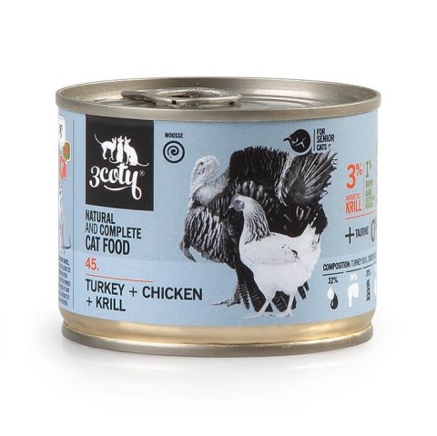 3coty 3Coty TURKEY + CHICKEN/KRILL for Senior Cats 180g 3coty 3Coty TURKEY + CHICKEN/KRILL for Senior Cats 180g