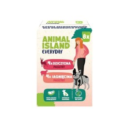ANIMAL ISLAND ANIMAL ISLAND Everyday pasztet, saszetka pies 8 szt; 150g x 4 szt dziczyzna, 150g x 4 szt jagnięcina