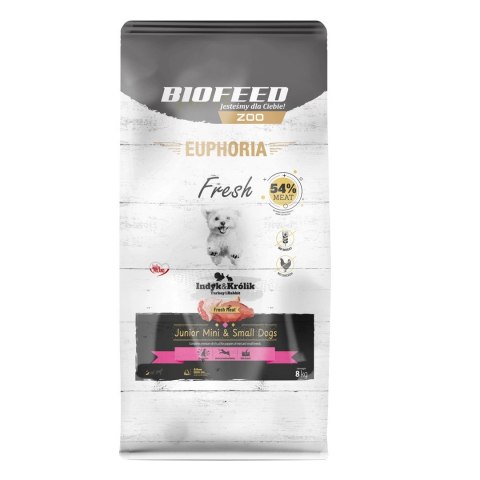 BIOFEED BIOFEED Euphoria Fresh Meat Junior Mini & Small Indyk Monoprotein 8kg BIOFEED BIOFEED Euphoria Fresh Meat Junior Mini & Small Indyk Monoprotein 8kg