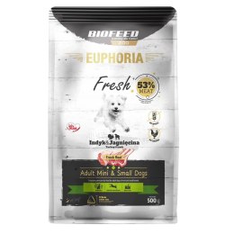 BIOFEED BIOFEED Euphoria fresh meat adult  indyk/królik xs/s 0,5kg