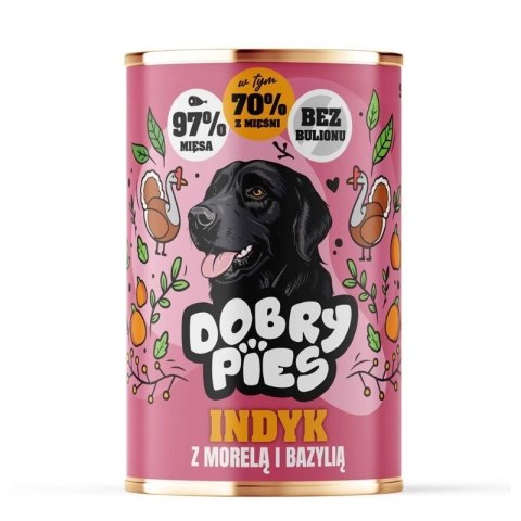 Dobry Pies DOBRY PIES Indyk z morelą i bazylią mokra karma dla psa 400g