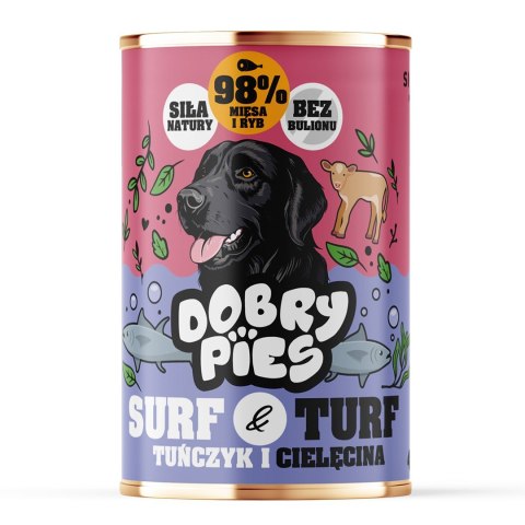 Dobry Pies DOBRY PIES Surf&Turf Tuńczyk i Cielęcina mokra karma dla psa 400g