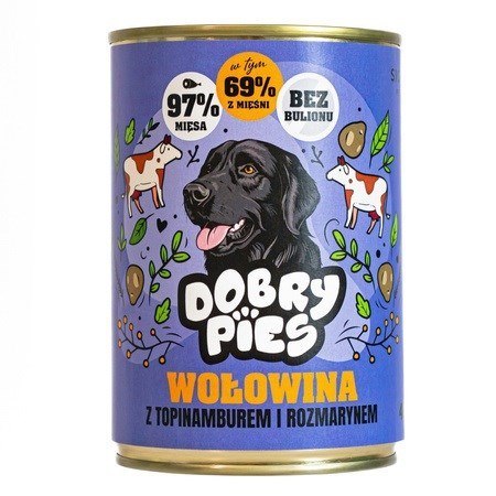 Dobry Pies DOBRY PIES Wołowina z topinamburem i rozmarynem mokra karma dla psa 400g Dobry Pies DOBRY PIES Wołowina z topinamburem i rozmarynem mokra karma dla psa 400g