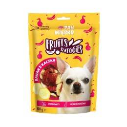 PAN MIĘSKO Pan Mięsko Fruits & Veggies Banan z kaczką przysmak dla psa 100g