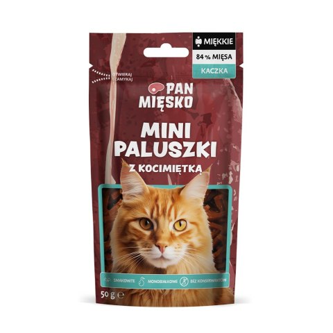 PAN MIĘSKO Pan Mięsko Przysmak dla kota Mini paluszki Kaczka z kocimiętką 50g PAN MIĘSKO Pan Mięsko Przysmak dla kota Mini paluszki Kaczka z kocimiętką 50g
