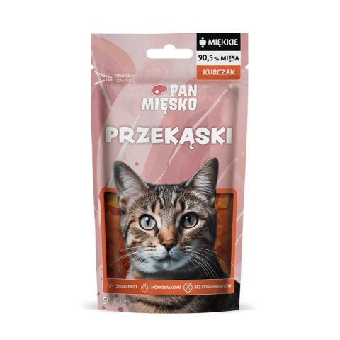PAN MIĘSKO Pan Mięsko Przysmak dla kota Przekąski Kurczak 50g PAN MIĘSKO Pan Mięsko Przysmak dla kota Przekąski Kurczak 50g