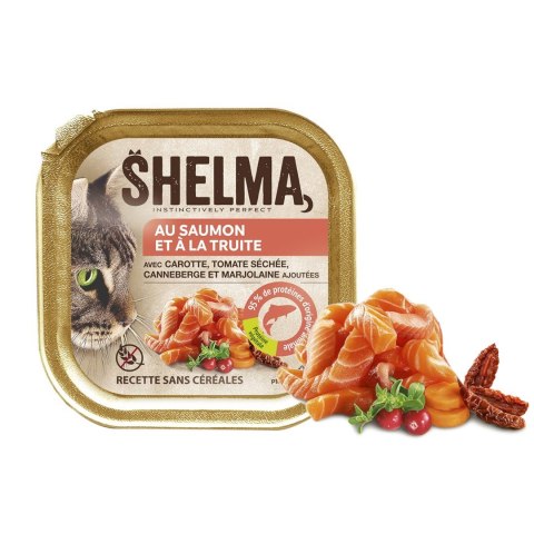 SHELMA SHELMA Alucup - pełnoporcjowa bezzbożowa karma dla dorosłych kotów. Z łososiem i pstrągiem 100g SHELMA SHELMA Alucup - pełnoporcjowa bezzbożowa karma dla dorosłych kotów. Z łososiem i pstrągiem 100g