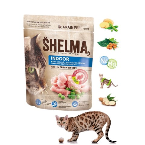 SHELMA SHELMA karma sucha INDOOR. Z indykiem 750g SHELMA SHELMA karma sucha INDOOR. Z indykiem 750g