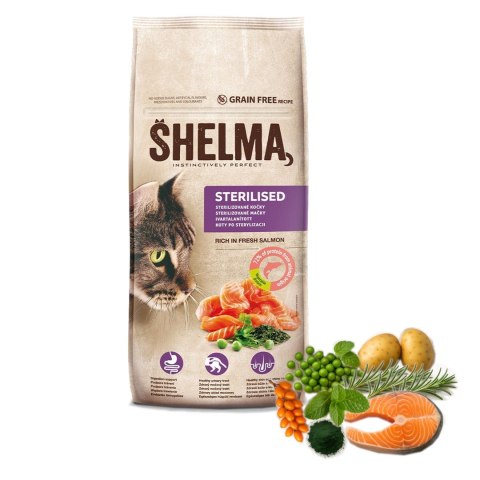 SHELMA SHELMA karma sucha dla kotów sterylizowanych. Z łososiem 8kg SHELMA SHELMA karma sucha dla kotów sterylizowanych. Z łososiem 8kg