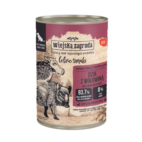 Wiejska zagroda Wiejska Zagroda Dzik z wołowiną karma mokra dla psa 400g Wiejska zagroda Wiejska Zagroda Dzik z wołowiną karma mokra dla psa 400g