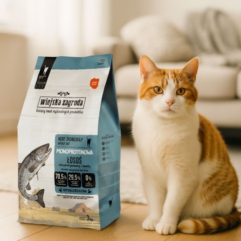 Wiejska zagroda Wiejska Zagroda Łosoś Monobiałkowa karma sucha dla kota 3kg Wiejska zagroda Wiejska Zagroda Łosoś Monobiałkowa karma sucha dla kota 3kg