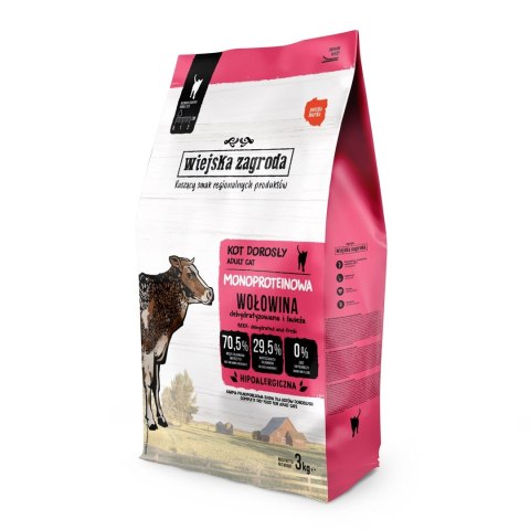 Wiejska zagroda Wiejska Zagroda Wołowina monobiałkowa karma sucha dla kota 3kg Wiejska zagroda Wiejska Zagroda Wołowina monobiałkowa karma sucha dla kota 3kg