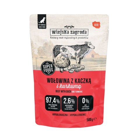 Wiejska zagroda Wiejska Zagroda Wołowina z kaczką karma mokra dla psa 500g Wiejska zagroda Wiejska Zagroda Wołowina z kaczką karma mokra dla psa 500g