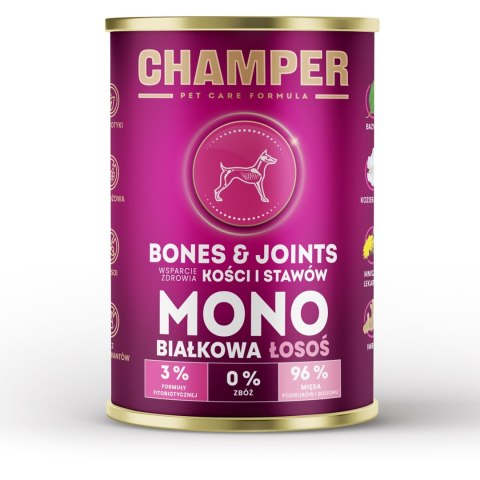 CHAMPER CHAMPER BONES&JOINTS MONOBIAŁKOWA łosoś mokra karma dla psa 400g