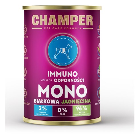 CHAMPER CHAMPER IMMUNO MONOBIAŁKOWA jagnięcina mokra karma dla psa 400g