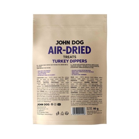 JOHN DOG JOHN DOG AIR DRIED TURKEY DIPPERS 80G- przysmak