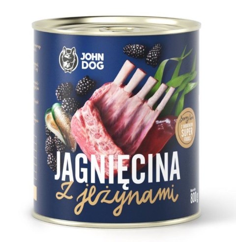 JOHN DOG JOHN DOG Berry Adult Jagnięcina z jeżynami - mokra karma dla psa - 6 x 800 g