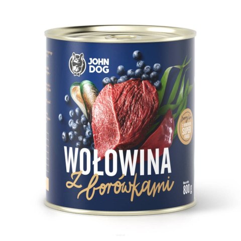 JOHN DOG JOHN DOG Berry Adult Wołowina z borówkami - mokra karma dla psa - 6 x 800 g