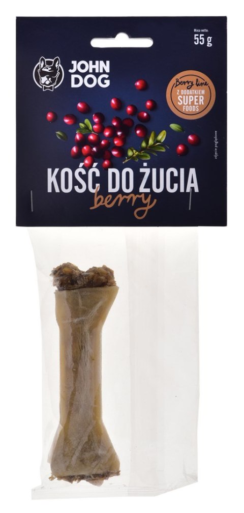 JOHN DOG JOHN DOG Kość do żucia Berry z żurawiną - gryzak dla psa - 12 cm
