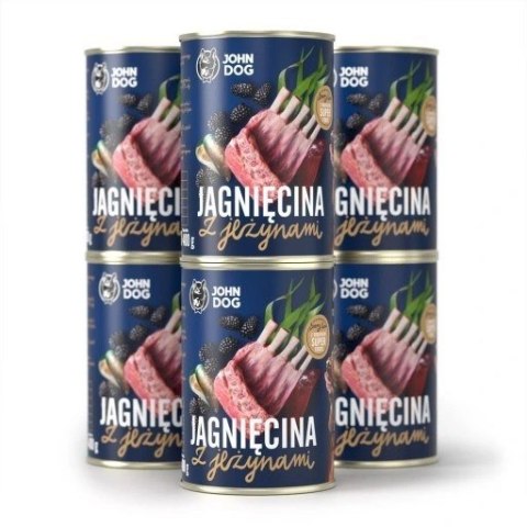 JOHN DOG John Dog BERRY Adult jagnięcina z jeżynami 400g*6