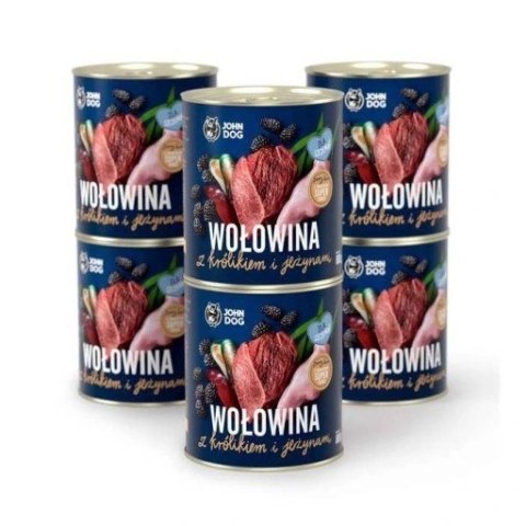 JOHN DOG John Dog BERRY wołowina i królik z jeżynami400g*6