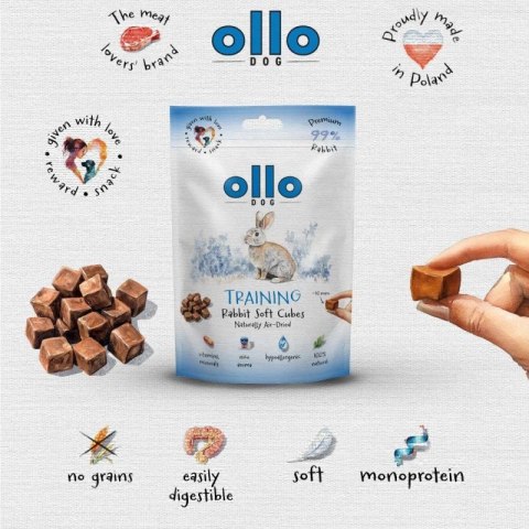 OLLO Ollo Air Dried Training Rabbit Cubes dla psa 80g