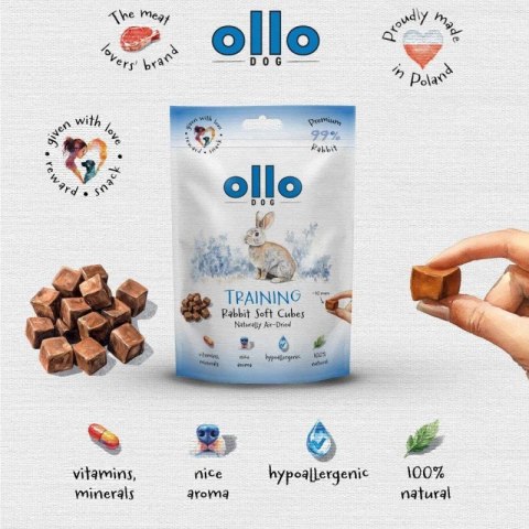 OLLO Ollo Air Dried Training Rabbit Cubes dla psa 80g