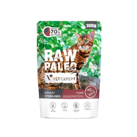 VetExpert VetExpert Raw Paleo Adult/Sterilised Cat Tuna 100g